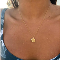 Golden Flower Pendant Necklace