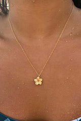 Golden Flower Pendant Necklace