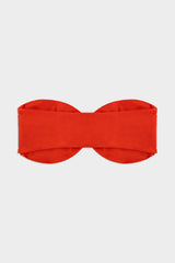Red Front Hoop Bandeau Bikini Sets