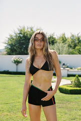 Black Triangle Halter Bikini Sets