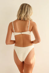 White Front Knot Bikini Sets