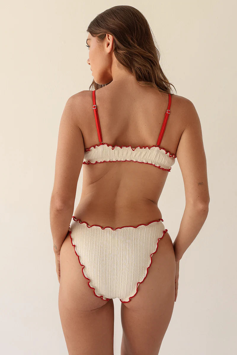Cream Tank Knit Bikini Sets
