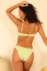 Lime Plaid Bikini Sets