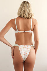 White Floral Push Up Bikini Sets