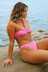Hot Pink One Shoulder Bikini Sets