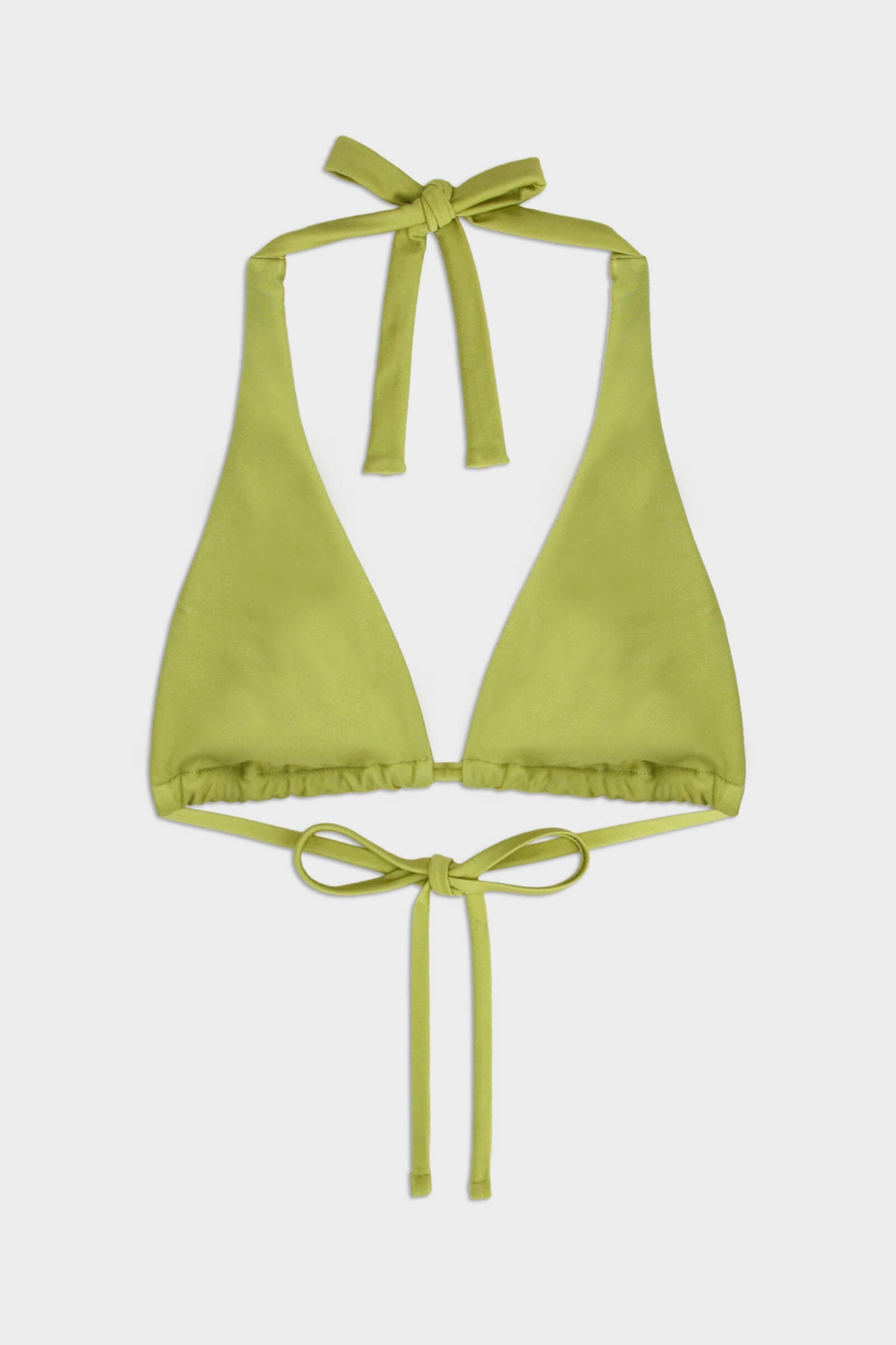 Lime Green Triangle Halter Bikini Sets