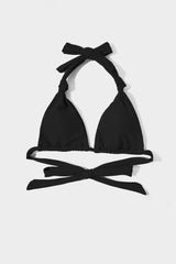 Black Triangle Halter Bikini Sets