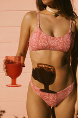 Pink Paisley Tank Bikini Sets