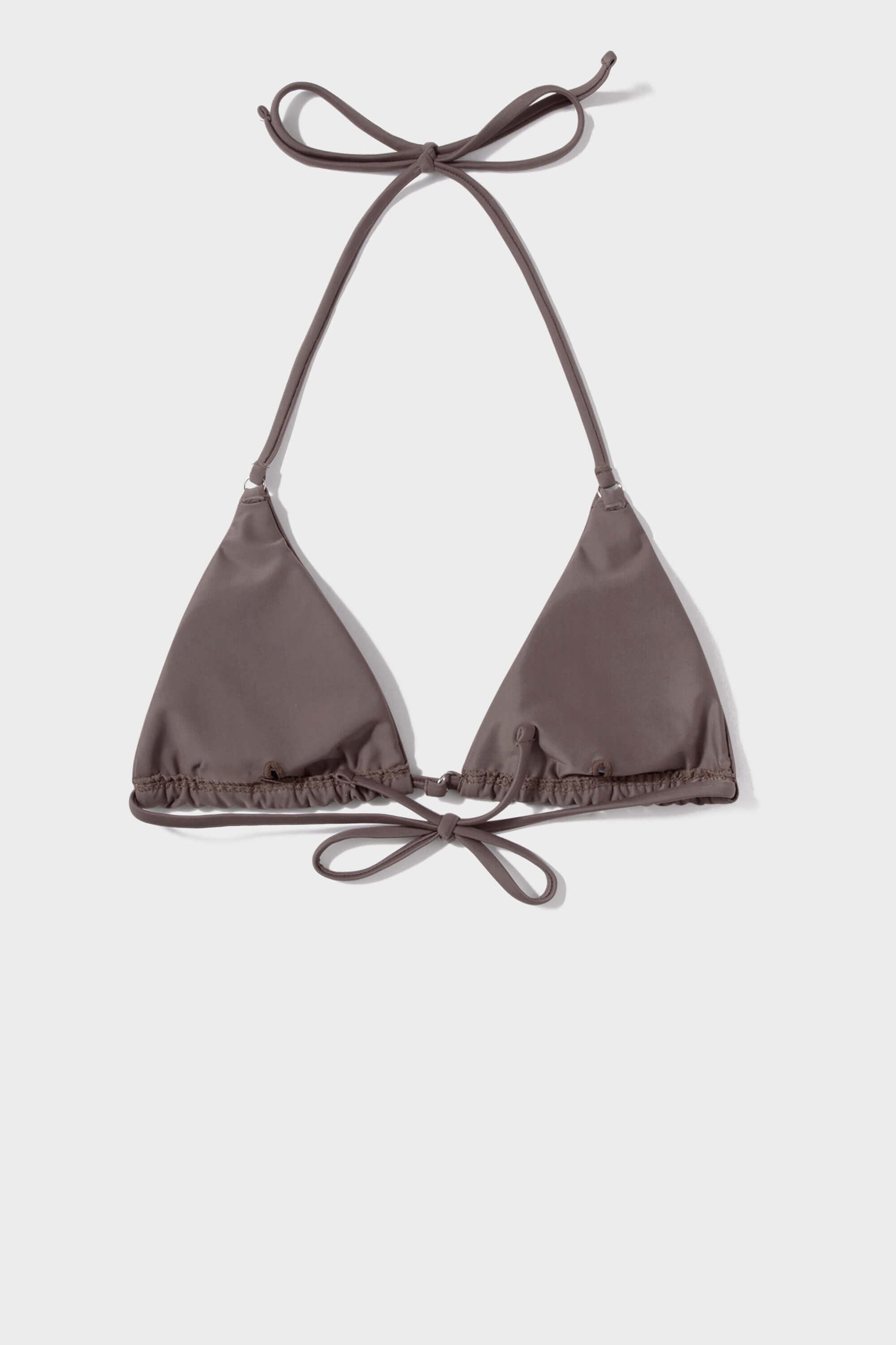 Brown Triangle Halter Bikini Sets